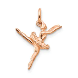 Solid 14k Rose Gold Dancing Ballerina Pendant