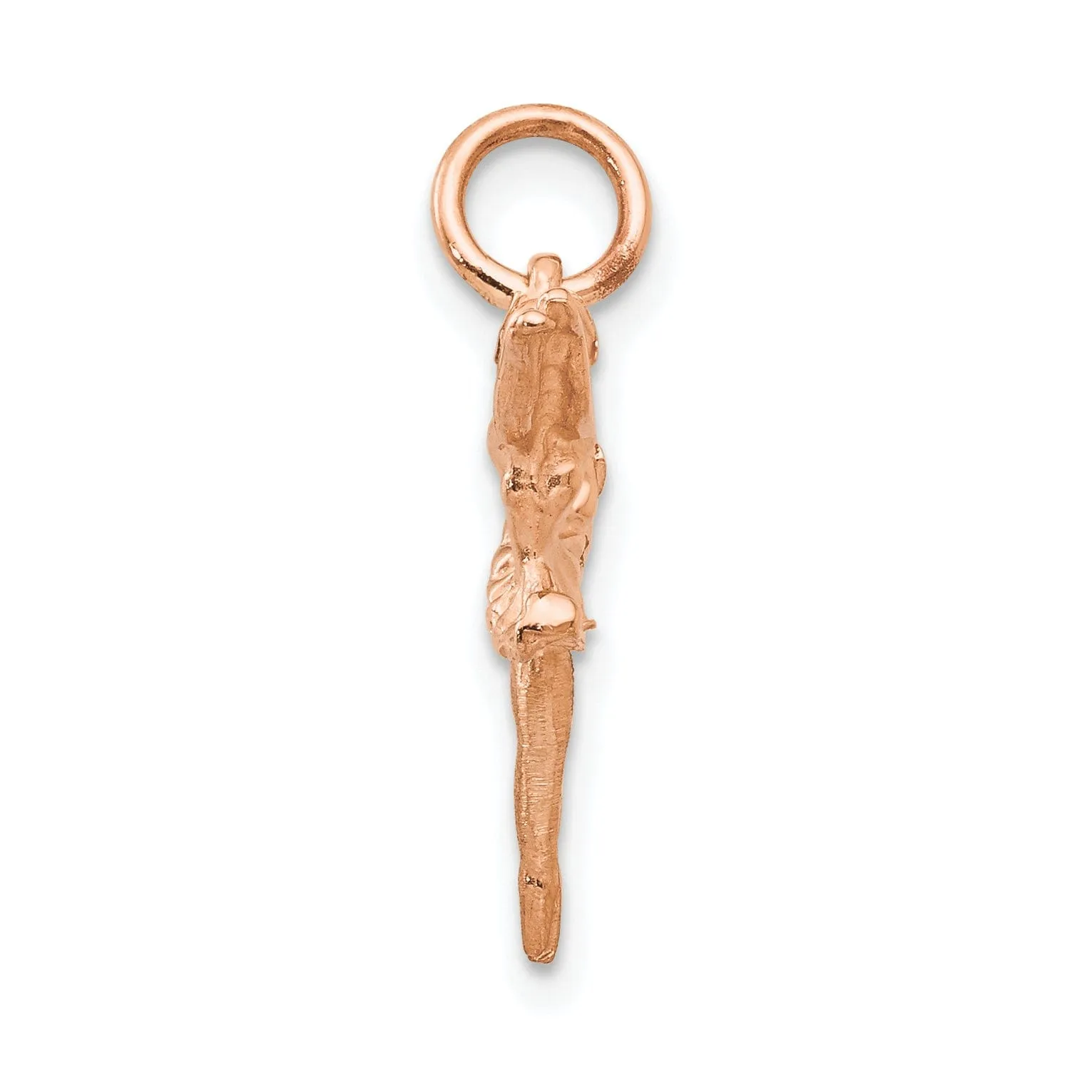 Solid 14k Rose Gold Dancing Ballerina Pendant