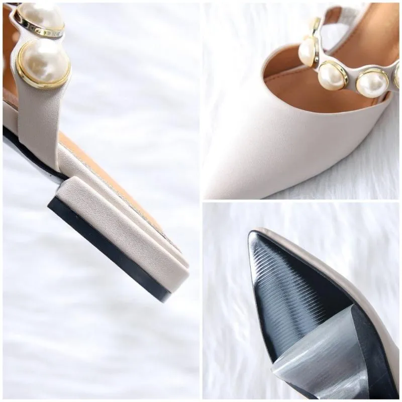 Sophisticated Pointed Toe Pearl Slides