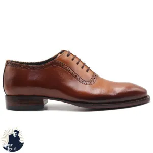 Tan Leather Oxford Lace up Shoe