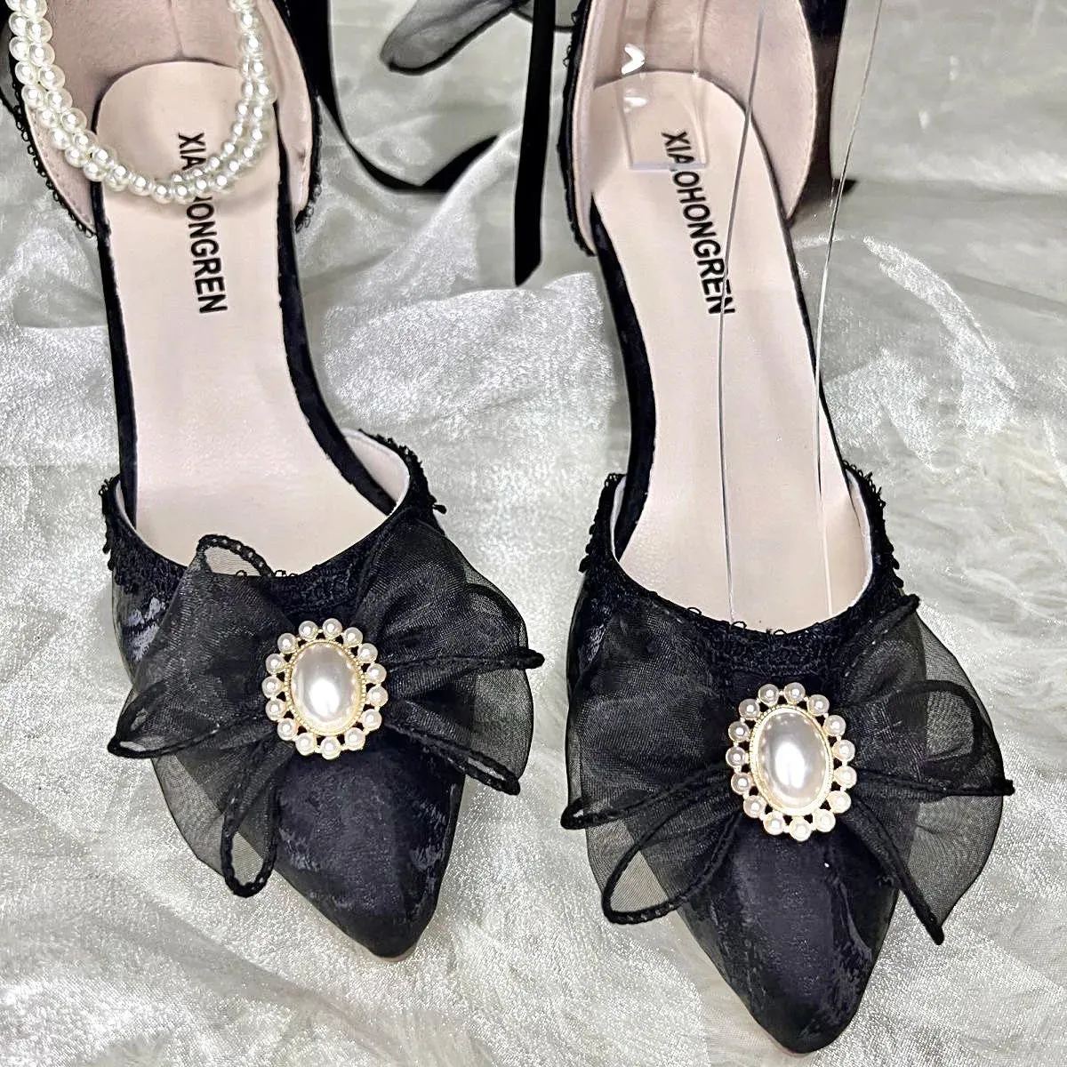 TAVIMART  -  shoes woman 2024 trend lolita Bar Mitzvah heels white black Elegant woman heeled shoe Ladies shoes on sale mary jane pointed toe