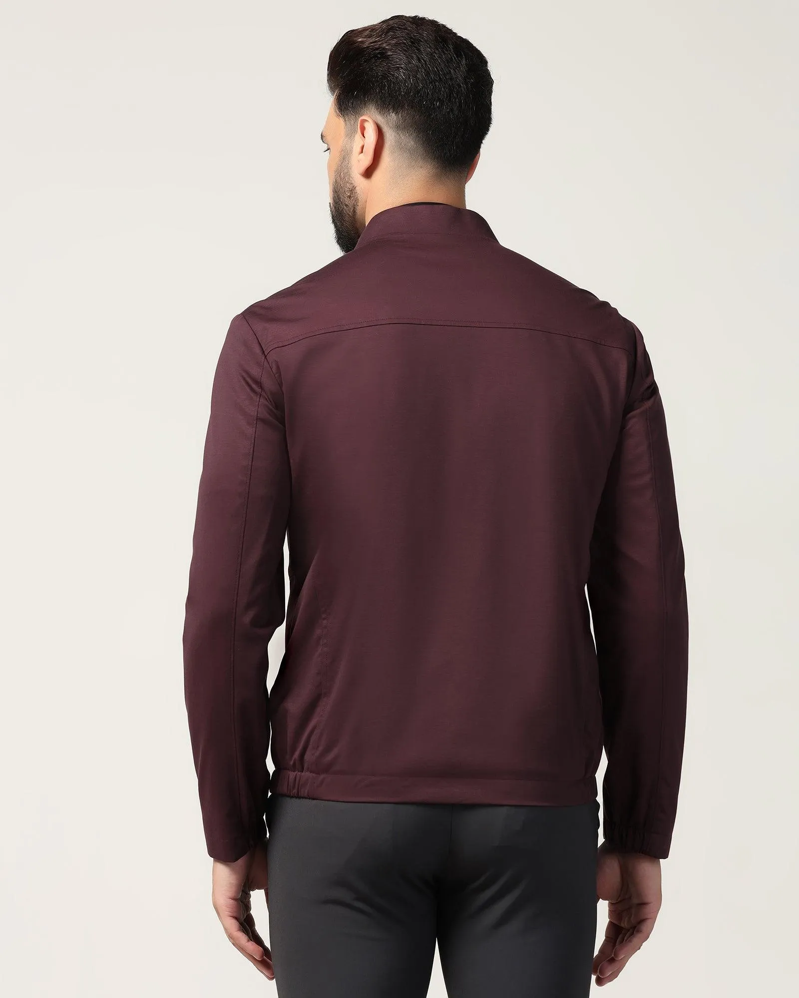 TechPro Wine Solid Zipper Jacket - Ioniq