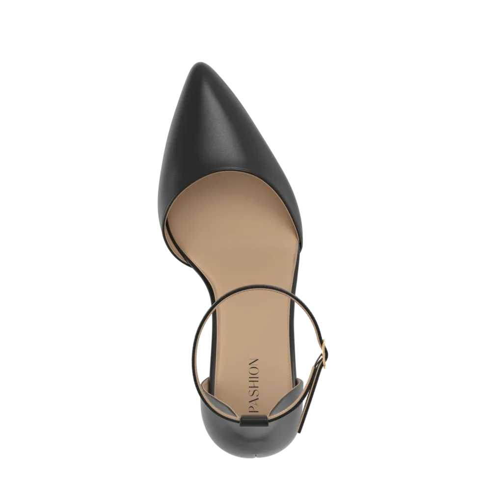 The D'Orsay Wide Width - Coal Leather 4 Stiletto