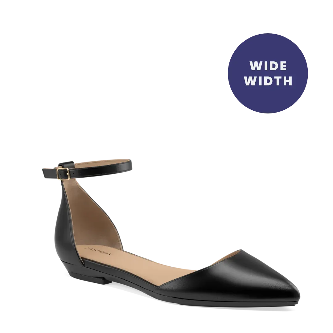 The D'Orsay Wide Width - Coal Leather 4 Stiletto