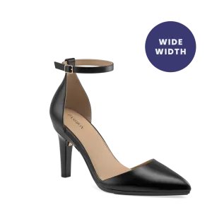 The D'Orsay Wide Width - Coal Leather 4 Stiletto