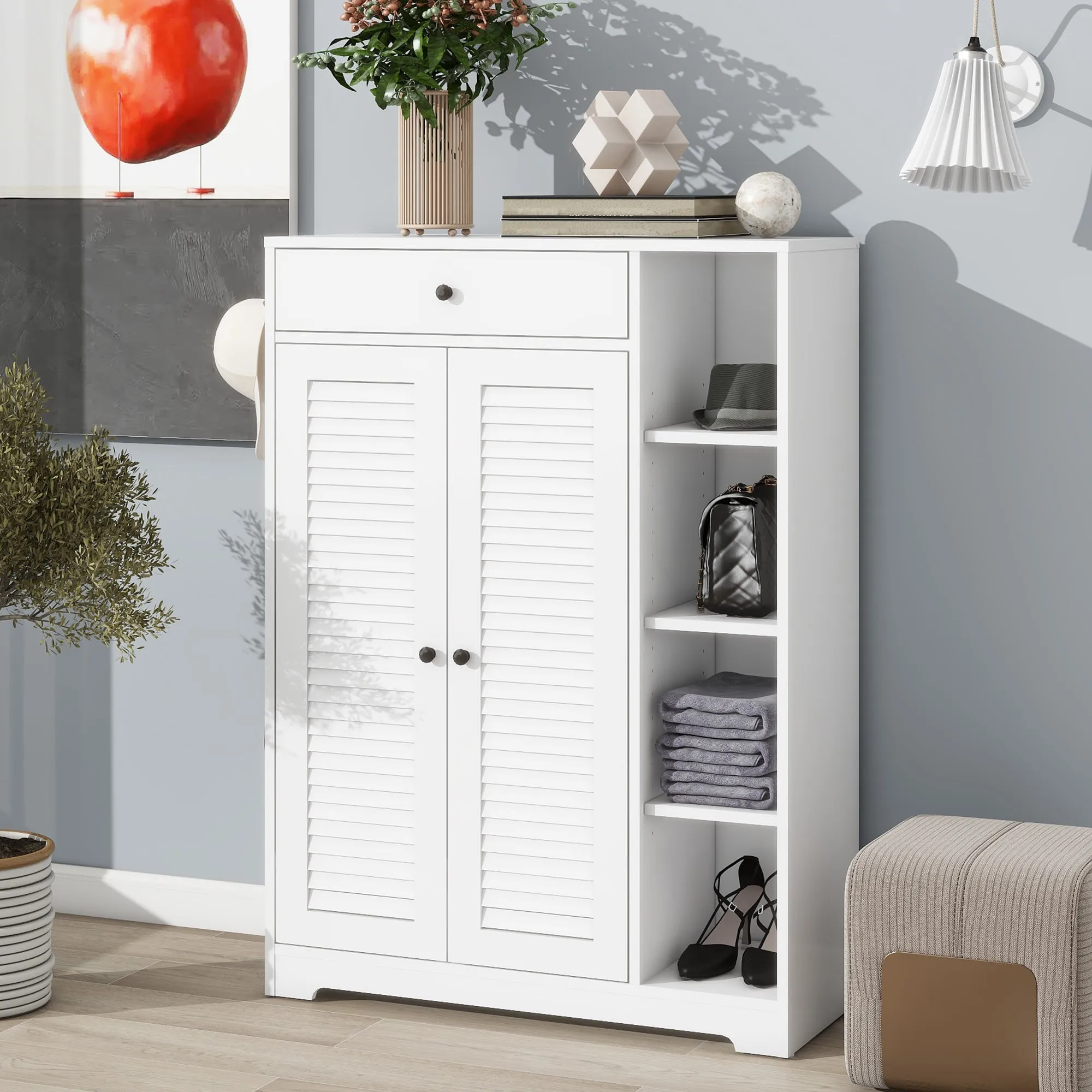 Trevor Shoe Storage Cabinet - White