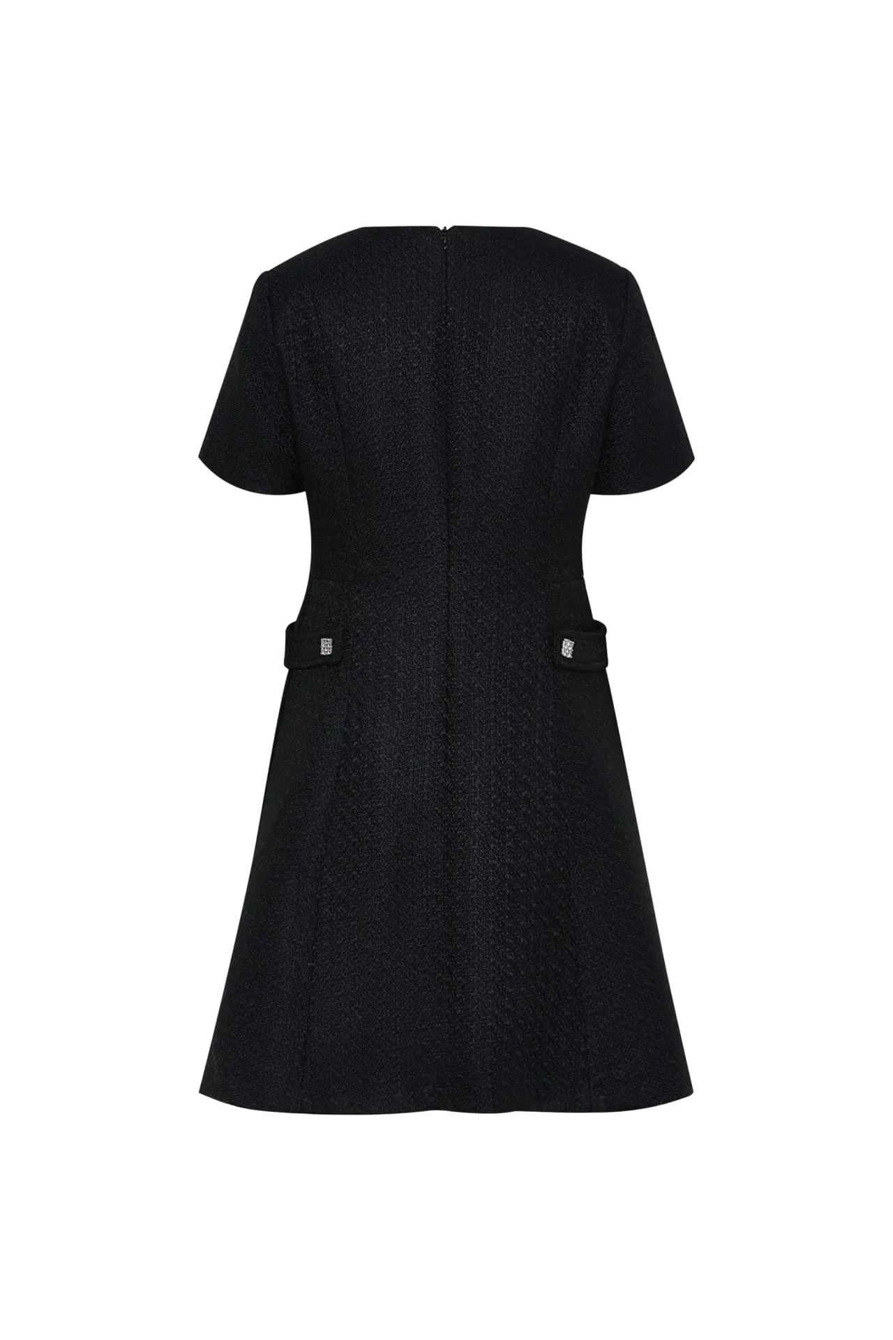 Twiggy Tweed Dress with Braided Neckline