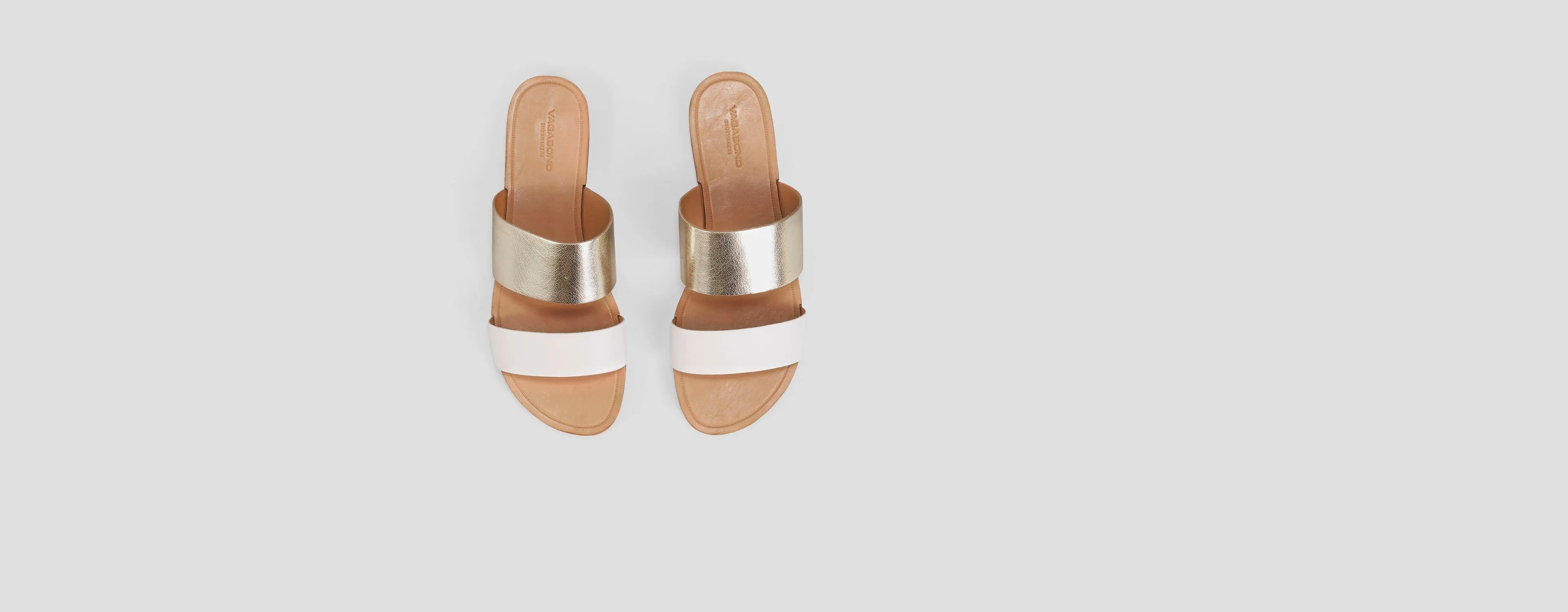 Vagabond Tia Sandals - Gold/White