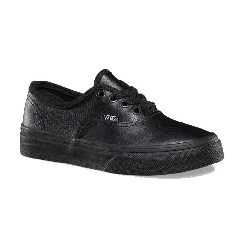 Vans Authentic Kids Leather Black Youths sizes - NOT RETURNABLE