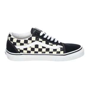 Vans Unisex Primary Check Old Skool Shoes - Black / White