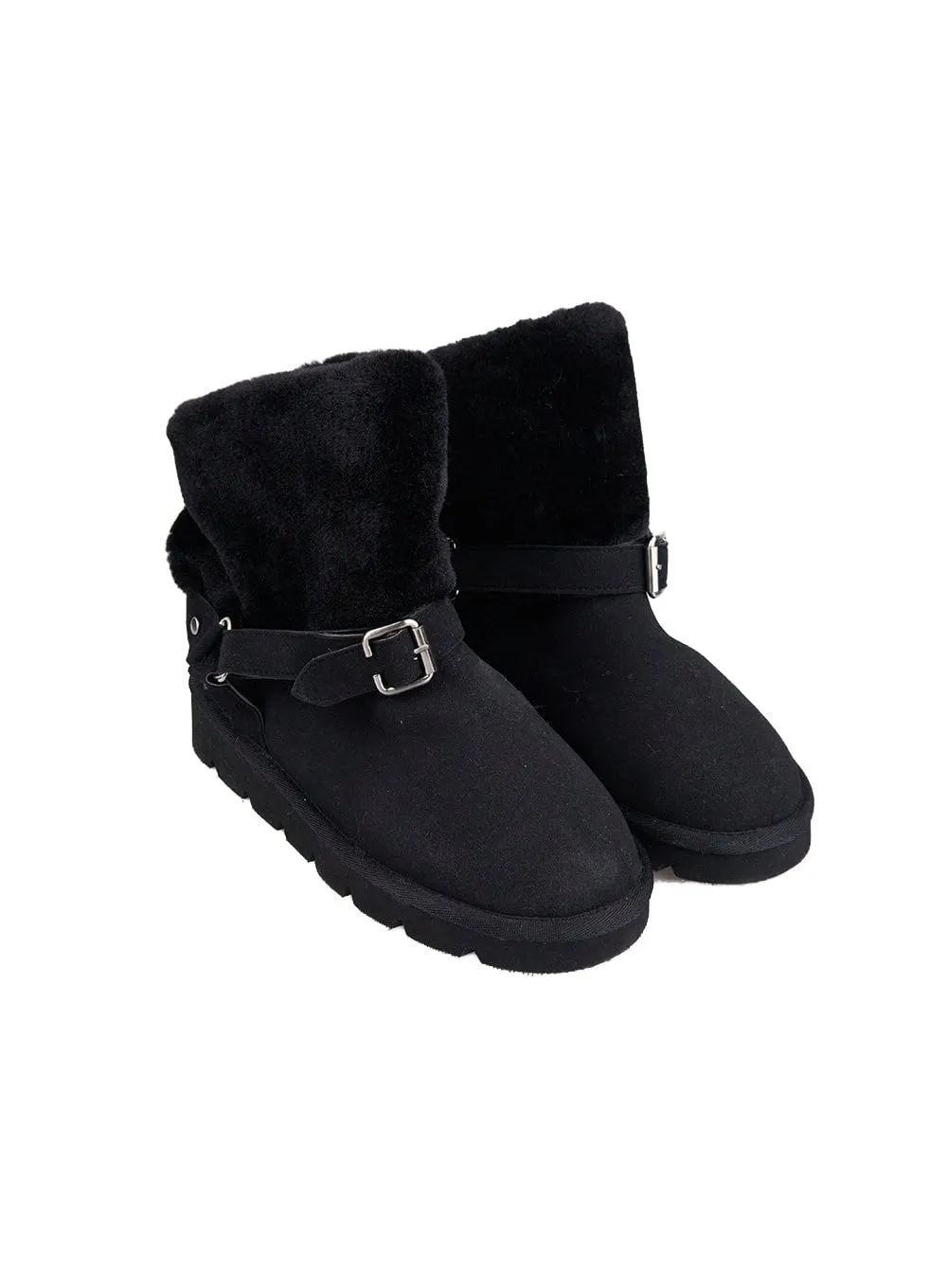 Warm Fuzzy Buckle Boots IN427