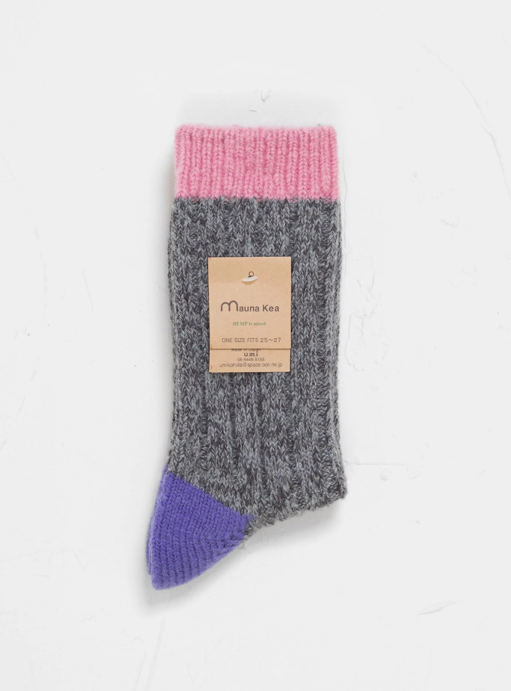 Wool 4 Colour Socks Pink