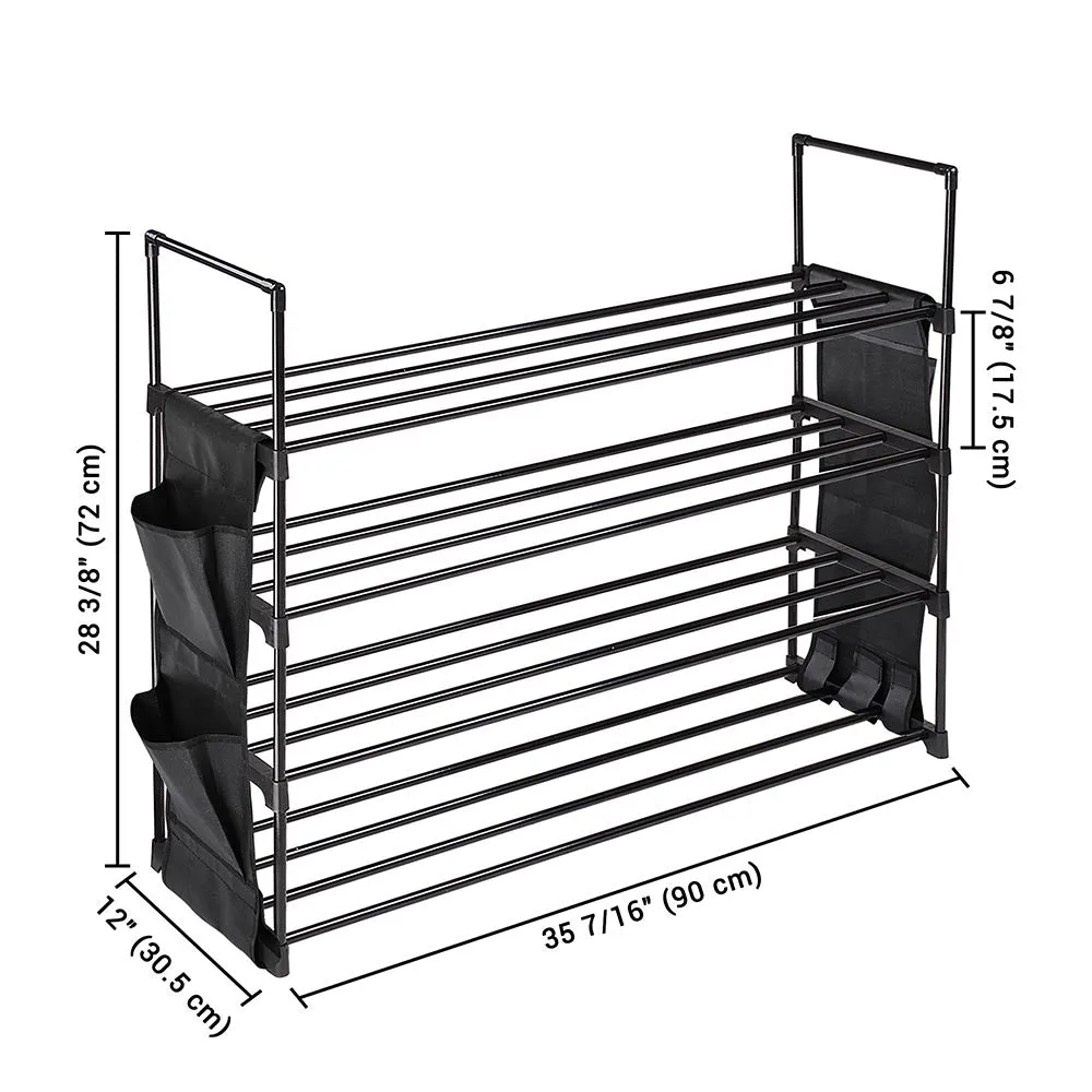 Yescom 4 Tiers 20 Pairs (35x12x29) Metal Shoe Rack Stackable Shelf